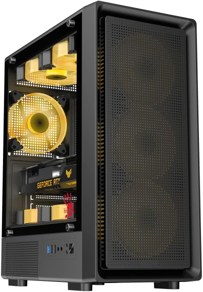 Корпус Bloody BD-CC117F черный без БП mATX 5x120mm 1xUSB2.0 1xUSB3.0 audio bott PSU
