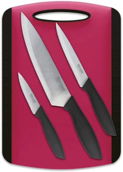 Набор ножей кухон. Rondell Sorge RD-1976 компл.:4предм. разд.дос. красный/черный блистер