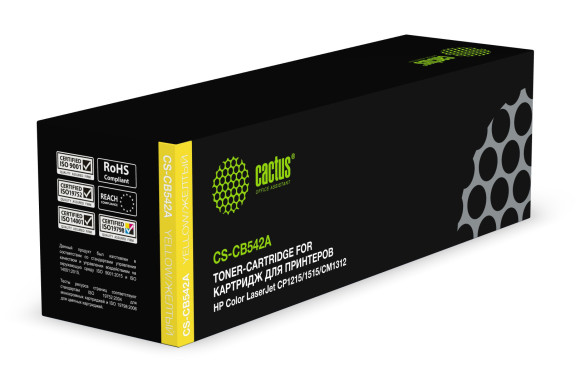Картридж лазерный Cactus CS-CB542A CB542A желтый (1400стр.) для HP CLJ CP1215/1515/CM1312 Картридж лазерный Cactus CS-CB542A CB542A желтый (1400стр.) для HP CLJ CP1215/1515/CM1312
