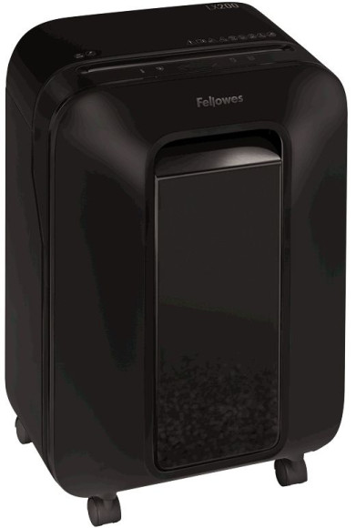 Шредер Fellowes PowerShred LX200 черный (секр.P-4) фрагменты 12лист. 22лтр. скрепки скобы пл.карты Шредер Fellowes PowerShred LX200 черный (секр.P-4) фрагменты 12лист. 22лтр. скрепки скобы пл.карты