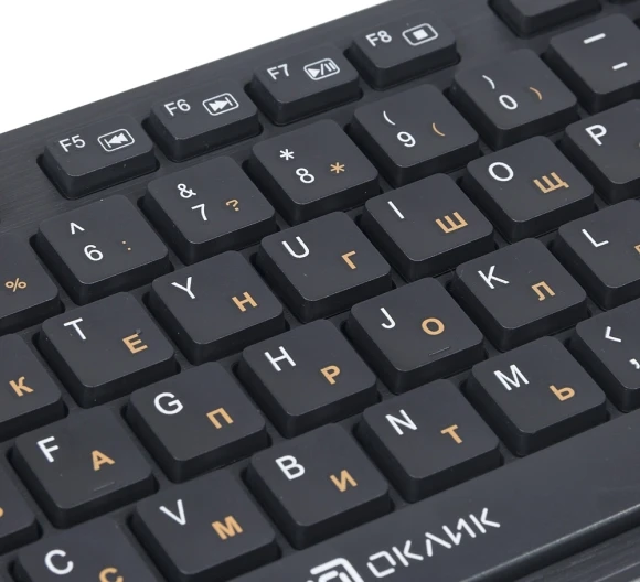 Клавиатура Оклик 520M2U черный/черный USB slim Multimedia Клавиатура Оклик 520M2U черный/черный USB slim Multimedia