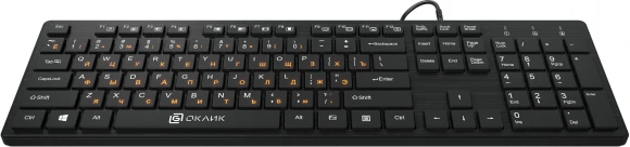 Клавиатура Оклик 520M2U черный/черный USB slim Multimedia Клавиатура Оклик 520M2U черный/черный USB slim Multimedia