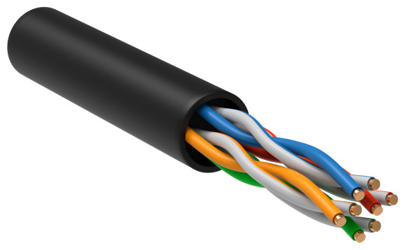 Кабель информационный ITK LC3-C5E04-139 кат.5E UTP 4 пары 24AWG LDPE внешний 305м черный