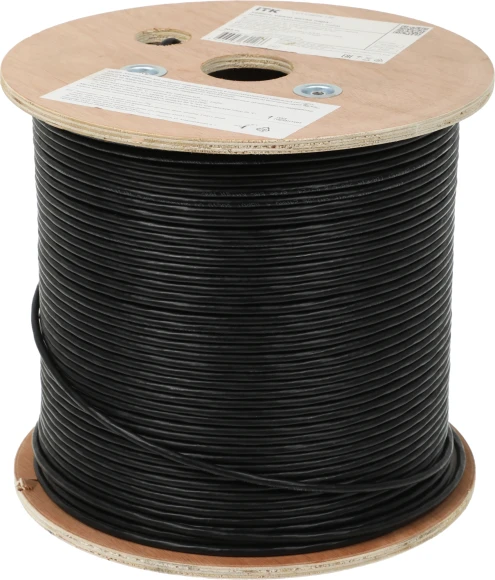 Кабель информационный ITK LC3-C5E04-139 кат.5E UTP 4 пары 24AWG LDPE внешний 305м черный Кабель информационный ITK LC3-C5E04-139 кат.5E UTP 4 пары 24AWG LDPE внешний 305м черный
