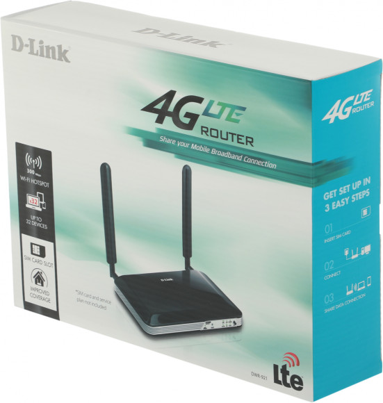 Роутер беспроводной D-Link DWR-921 N300 10/100/1000BASE-TX черный Роутер беспроводной D-Link DWR-921 N300 10/100/1000BASE-TX черный