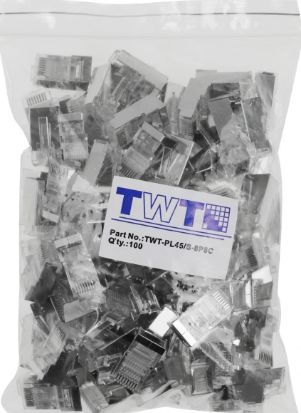 Коннектор Lanmaster (TWT-PL45/S-8P8C) FTP кат.5E RJ45 серебристый (упак.:100шт)