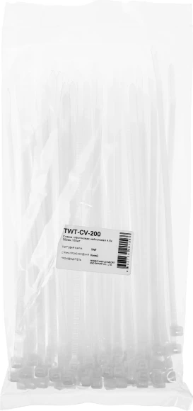 Стяжка пластиковая Lanmaster TWT-CV-200 200x4.6мм (упак:100шт) нейлон внутри помещений Стяжка пластиковая Lanmaster TWT-CV-200 200x4.6мм (упак:100шт) нейлон внутри помещений