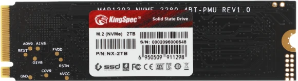 Накопитель SSD Kingspec PCIe 3.0 x4 2TB NX-2TB M.2 2280 0.9 DWPD