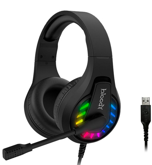 Наушники с микрофоном A4Tech Bloody G230 черный 2м накладные USB оголовье (G230) Наушники с микрофоном A4Tech Bloody G230 черный 2м накладные USB оголовье (G230)