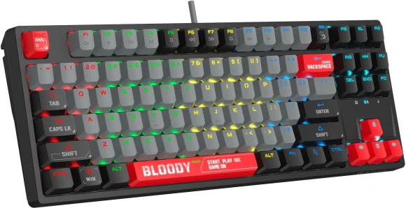 Клавиатура A4Tech Bloody S87 Energy механическая черный USB for gamer LED (S87 USB ENERGY RED) кабель 1.8м
