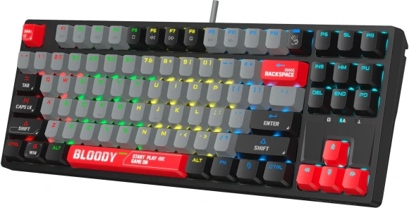 Клавиатура A4Tech Bloody S87 Energy механическая черный USB for gamer LED (S87 USB ENERGY RED) кабель 1.8м