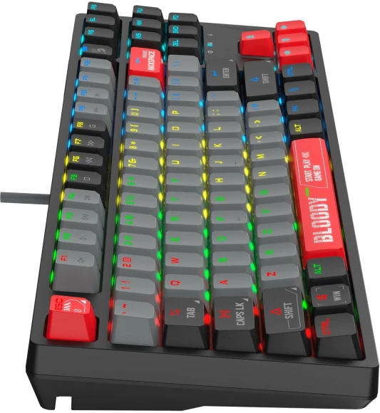 Клавиатура A4Tech Bloody S87 Energy механическая черный USB for gamer LED (S87 USB ENERGY RED) кабель 1.8м