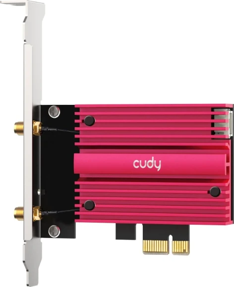 Сетевая карта Wi-Fi + Bluetooth Cudy WE9300S BE9300 PCI Express x1 (ант.внеш.съем) 2ант.