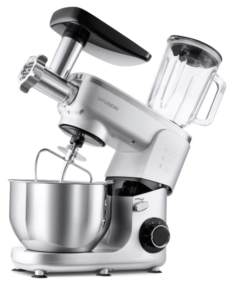 Кухонная машина Hyundai HYMS7651 планетар.вращ. 1400Вт серебристый