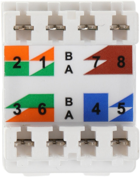 Модуль Hyperline KJ8-8P8C-C5E-180-WH информ. KeystoneRJ45 кат.5E UTP бел. (упак.:1шт)