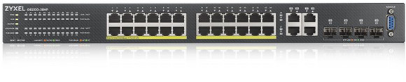 Коммутатор Zyxel GS2220-28HP-EU0101F (L2) 24x1Гбит/с 4xКомбо(1000BASE-T/SFP) 24PoE+ 375W управляемый