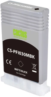 Картридж струйный Cactus CS-PFI030BK PFI-030BK черный пигментный (55мл) для Canon imagePROGRAF TA-20/30, TM-240/340 с чипом