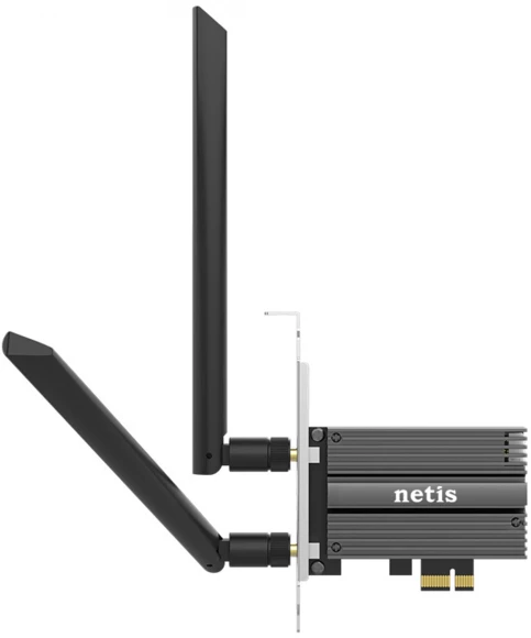 Сетевой адаптер Wi-Fi + Bluetooth Netis F1 AX3000 PCI Express (ант.внеш.съем) 2ант. Сетевой адаптер Wi-Fi + Bluetooth Netis F1 AX3000 PCI Express (ант.внеш.съем) 2ант.