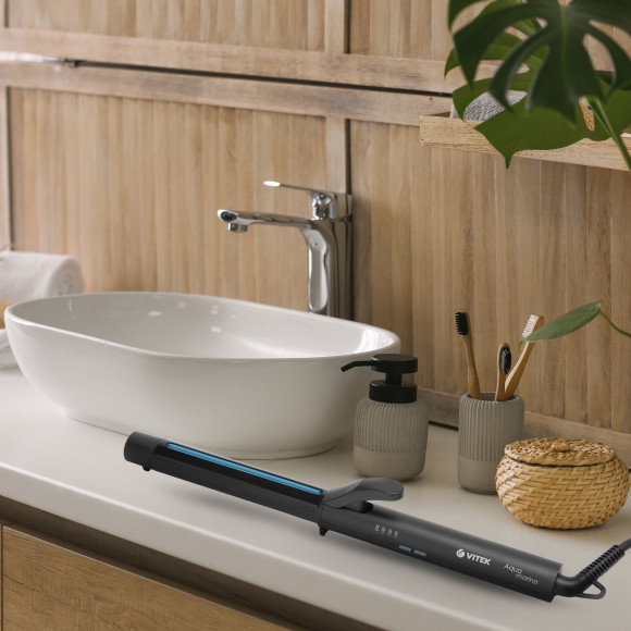 Щипцы Vitek Aquamarine VT-2313 60Вт черный макс.темп.:200С покрытие:керамическое