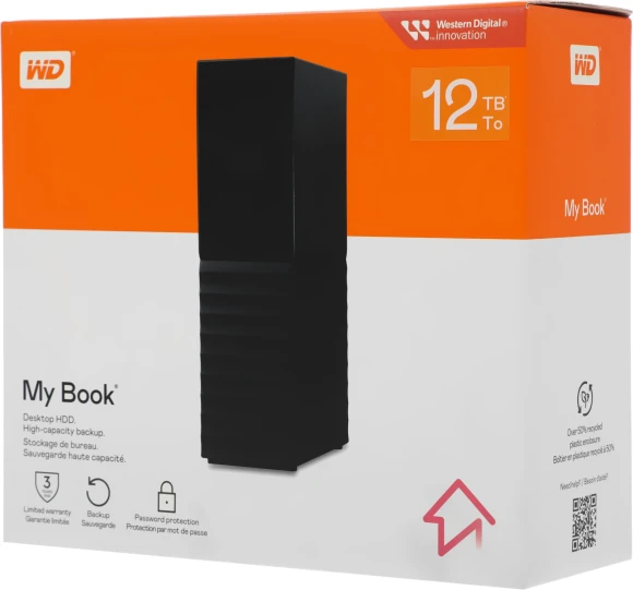 Жесткий диск WD USB3.0 12.2TB WDBBGB0120HBK-EESN My Book 3.5" черный Жесткий диск WD USB3.0 12.2TB WDBBGB0120HBK-EESN My Book 3.5" черный