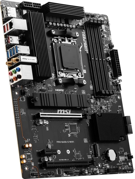 Материнская плата MSI PRO B650-S WIFI Socket AM5 AMD B650 4xDDR5 ATX AC`97 8ch(7.1) 2.5Gg RAID+HDMI+DP Материнская плата MSI PRO B650-S WIFI Socket AM5 AMD B650 4xDDR5 ATX AC`97 8ch(7.1) 2.5Gg RAID+HDMI+DP