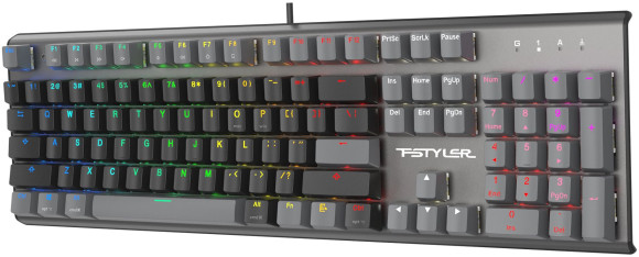 Клавиатура A4Tech Fstyler FS100 Neon механическая черный USB for gamer LED (FS100) кабель 1.8м