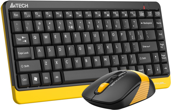 Клавиатура + мышь A4Tech Fstyler FG1110 клав:черный/желтый мышь:черный/желтый USB беспроводная Multimedia (FG1110 BUMBLEBEE) Клавиатура + мышь A4Tech Fstyler FG1110 клав:черный/желтый мышь:черный/желтый USB беспроводная Multimedia (FG1110 BUMBLEBEE)