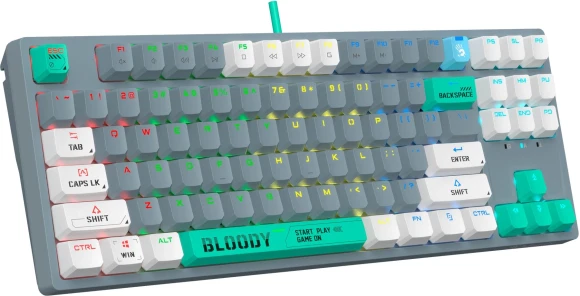 Клавиатура A4Tech Bloody S87 Energy механическая серый USB for gamer LED (S87 USB ENERGY ASH) кабель 1.8м Клавиатура A4Tech Bloody S87 Energy механическая серый USB for gamer LED (S87 USB ENERGY ASH) кабель 1.8м