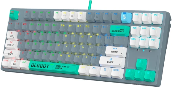 Клавиатура A4Tech Bloody S87 Energy механическая серый USB for gamer LED (S87 USB ENERGY ASH) кабель 1.8м Клавиатура A4Tech Bloody S87 Energy механическая серый USB for gamer LED (S87 USB ENERGY ASH) кабель 1.8м