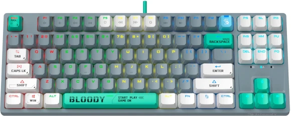 Клавиатура A4Tech Bloody S87 Energy механическая серый USB for gamer LED (S87 USB ENERGY ASH) кабель 1.8м Клавиатура A4Tech Bloody S87 Energy механическая серый USB for gamer LED (S87 USB ENERGY ASH) кабель 1.8м