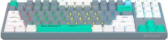 Клавиатура A4Tech Bloody S87 Energy механическая серый USB for gamer LED (S87 USB ENERGY ASH) кабель 1.8м Клавиатура A4Tech Bloody S87 Energy механическая серый USB for gamer LED (S87 USB ENERGY ASH) кабель 1.8м