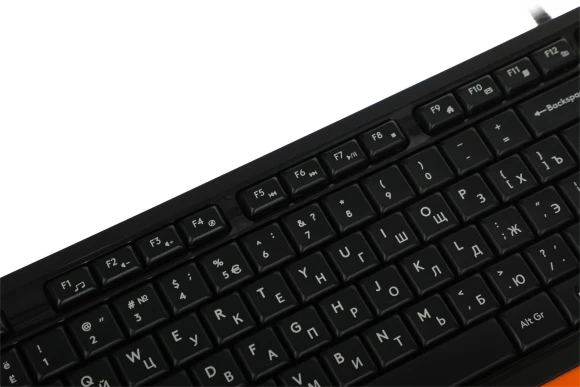 Клавиатура + мышь A4Tech Fstyler F1010 клав:черный/оранжевый мышь:черный/оранжевый USB Multimedia (F1010 ORANGE)
