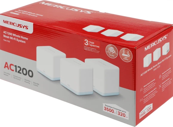 Бесшовный Mesh роутер Mercusys Halo H30 (HALO H30(3-PACK)) AC1200 10/100BASE-TX белый (упак.:3шт) Бесшовный Mesh роутер Mercusys Halo H30 (HALO H30(3-PACK)) AC1200 10/100BASE-TX белый (упак.:3шт)