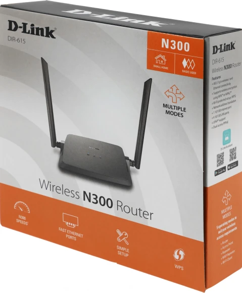Роутер беспроводной D-Link DIR-615/Z1A N300 10/100BASE-TX черный Роутер беспроводной D-Link DIR-615/Z1A N300 10/100BASE-TX черный