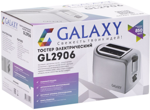 Тостер Galaxy Line GL 2906 850Вт белый Тостер Galaxy Line GL 2906 850Вт белый