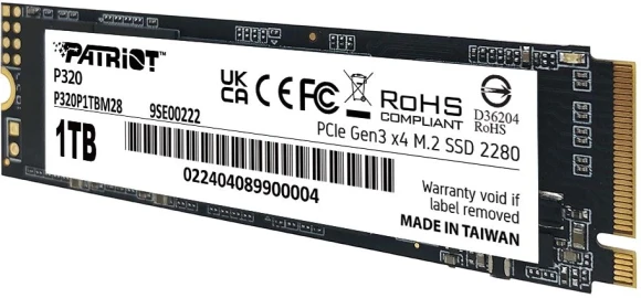 Накопитель SSD Patriot PCIe 3.0 x4 1TB P320P1TBM28 P320 M.2 2280 Накопитель SSD Patriot PCIe 3.0 x4 1TB P320P1TBM28 P320 M.2 2280