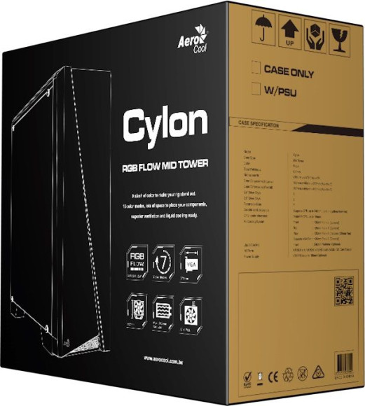 Корпус Aerocool Cylon черный без БП ATX 5x120mm 2xUSB2.0 1xUSB3.0 audio CardReader bott PSU Корпус Aerocool Cylon черный без БП ATX 5x120mm 2xUSB2.0 1xUSB3.0 audio CardReader bott PSU