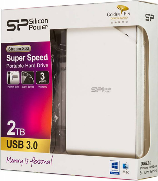Жесткий диск Silicon Power USB3.0 2TB SP020TBPHDS03S3W S03 SP020TBPHDS03S3W Stream 2.5" белый