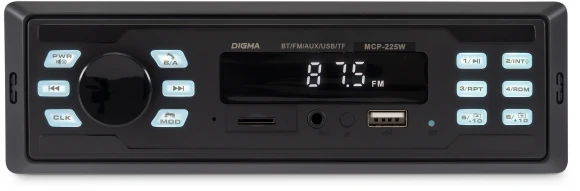 Автомагнитола Digma MCP-225W 1DIN 2x45Вт v5.0 AUX 2