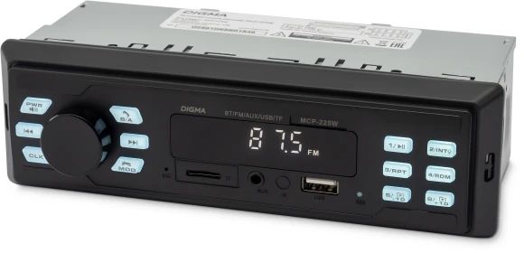 Автомагнитола Digma MCP-225W 1DIN 2x45Вт v5.0 AUX 2