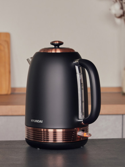 Чайник электрический Hyundai HYK-S4501 1.7л. 2200Вт черный/бронзовый корпус: металл/пластик Чайник электрический Hyundai HYK-S4501 1.7л. 2200Вт черный/бронзовый корпус: металл/пластик