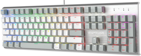 Клавиатура A4Tech Fstyler FS100 Neon механическая серый USB for gamer LED (FS100) кабель 1.8м