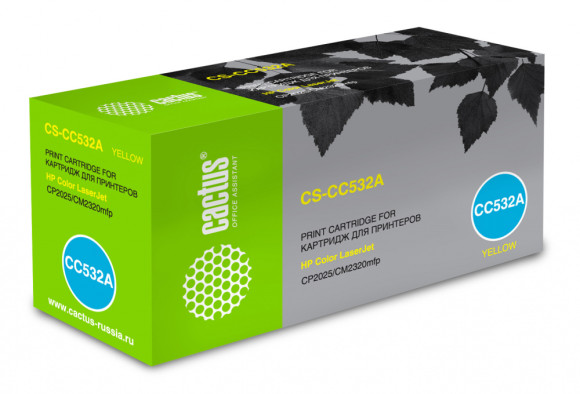 Картридж лазерный Cactus CS-CC532A CC532A желтый (2800стр.) для HP Color LaserJet CP2025/CM2320 Картридж лазерный Cactus CS-CC532A CC532A желтый (2800стр.) для HP Color LaserJet CP2025/CM2320