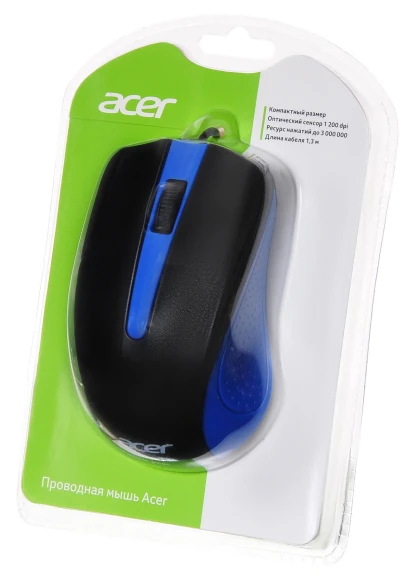 Мышь Acer OMW011 черный/синий оптическая 1200dpi USB 3but (ZL.MCEEE.002) Мышь Acer OMW011 черный/синий оптическая 1200dpi USB 3but (ZL.MCEEE.002)