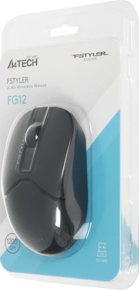 Мышь A4Tech Fstyler FG12 черный оптическая 1200dpi беспров. USB 3but (FG12 BLACK)