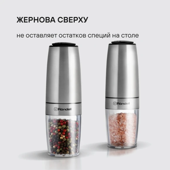 Мельница для перца/соли Rondell Loft Professional RD-1508 стальной упак.:подарочная коробка