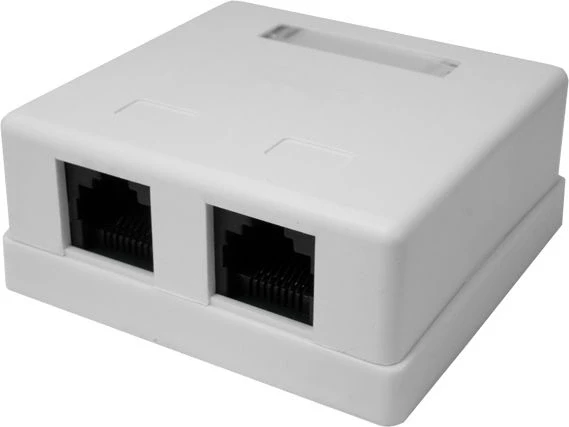 Розетка Suprlan 10-0309 наклад. RJ45 2 кат.5E UTP черн.