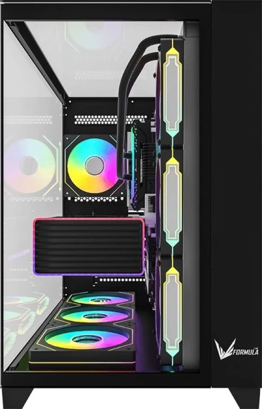 Корпус Formula Crystal Z9 черный без БП ATX 7x120mm 2xUSB3.0 audio bott PSU