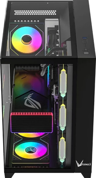 Корпус Formula Crystal Z9 черный без БП ATX 7x120mm 2xUSB3.0 audio bott PSU