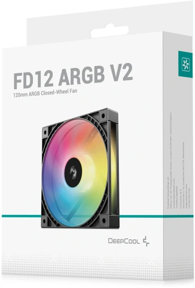 Вентилятор для корпуса Deepcool FD12 V2 ARGB 120х120x25 черный 4-pin 26.57дБ (R-FD12ARGBV2-BKAPN1-G) Ret